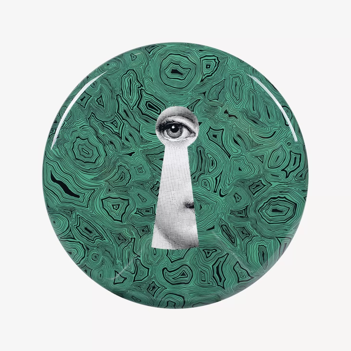 Fornasetti Sgabello Serratura Su Malachite^ Sgabelli